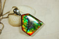 Ammolite Pendant Jewelry.All natural cabochon gemstones with bright rich colors.071814
