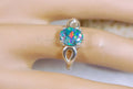 Australian Opal Ring.Gorgeous colors. Set in Sterling Silver.The perfect gift.Size 7 Boho style.