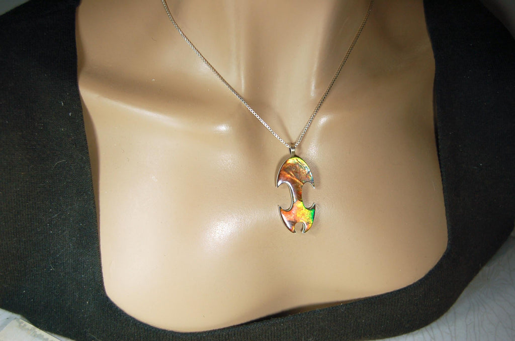 Ammolite.Ammolite pendant.RARE One of a kind item.Gift for wife?Boho Jewelry.Unisex Jewelry.Ammolite Jewelry necklace.MUST see video.050415