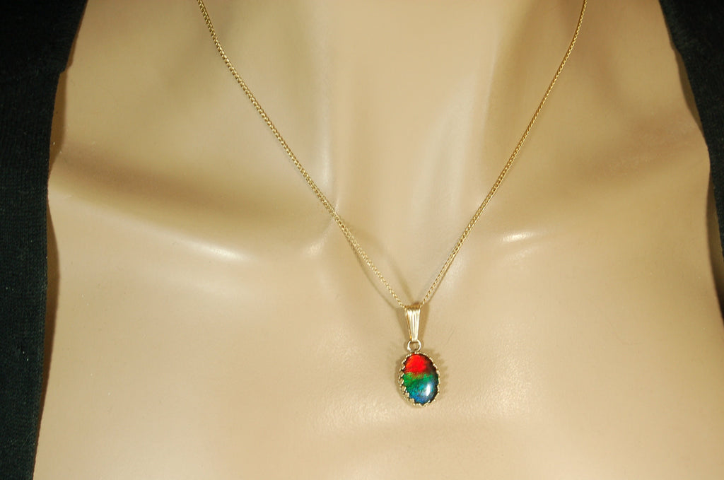 Ammolite Pendant 14k Gold.The perfect gift.