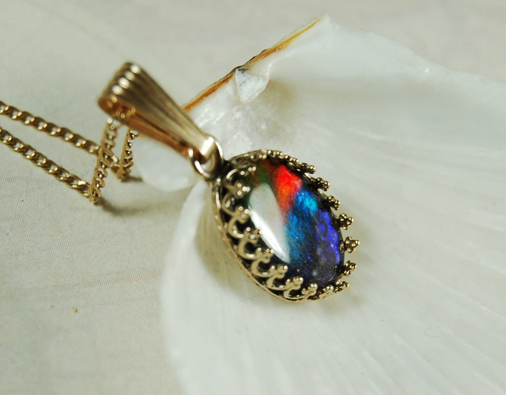 Ammolite Pendant 14k Gold.The perfect gift.