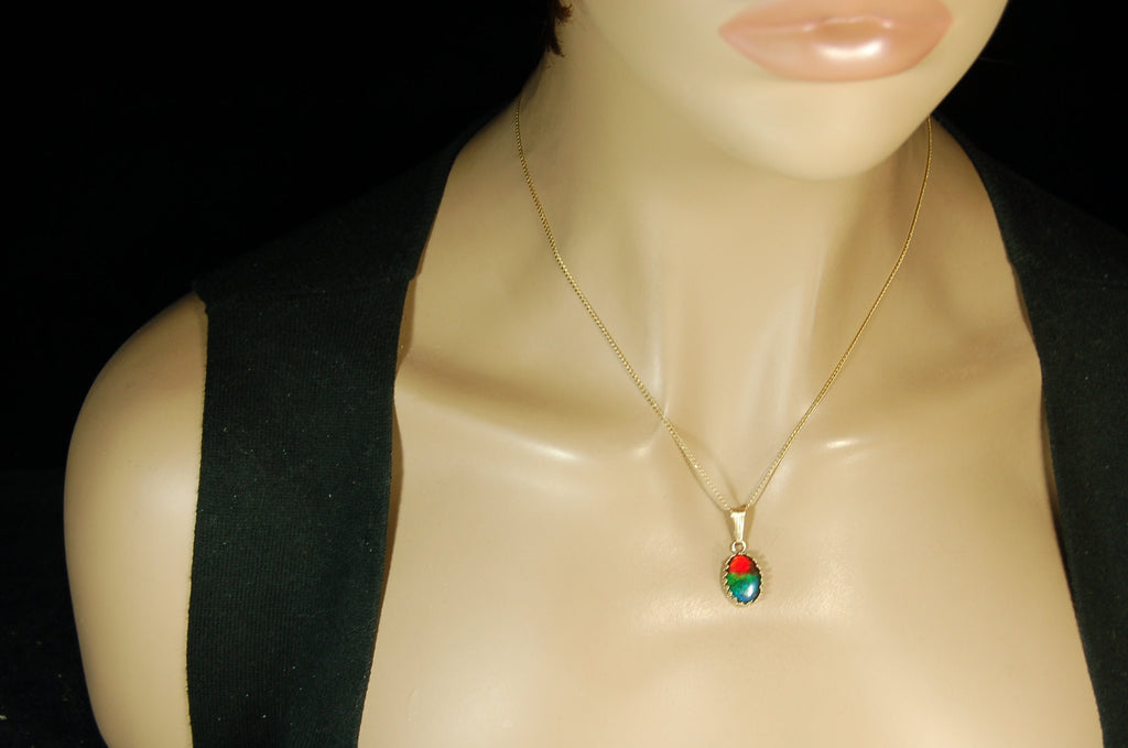 Ammolite Pendant 14k Gold.The perfect gift.