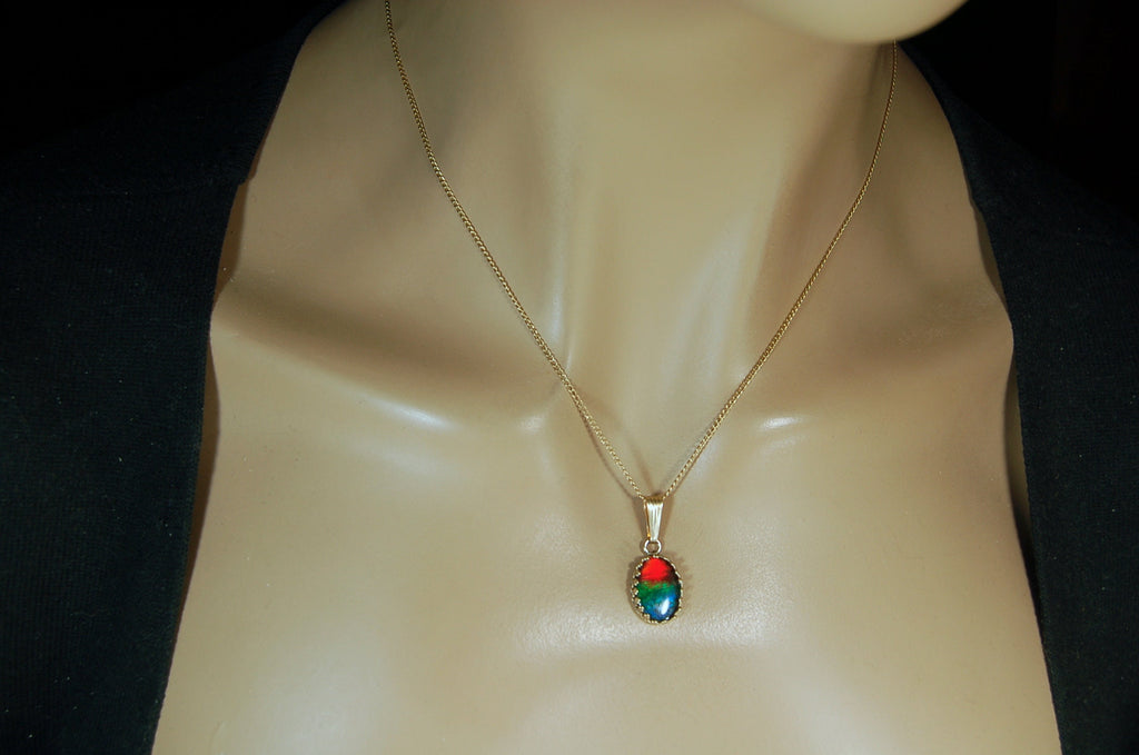 Ammolite Pendant 14k Gold.The perfect gift.