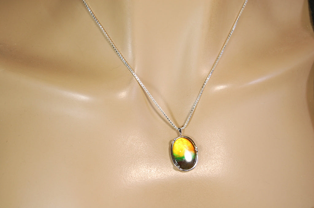 Eye-Catching Ammolite Pendant - Elevate your Look with this Stunning Ammolite Jewelry! Perfect Birthday gift for wife.#100411