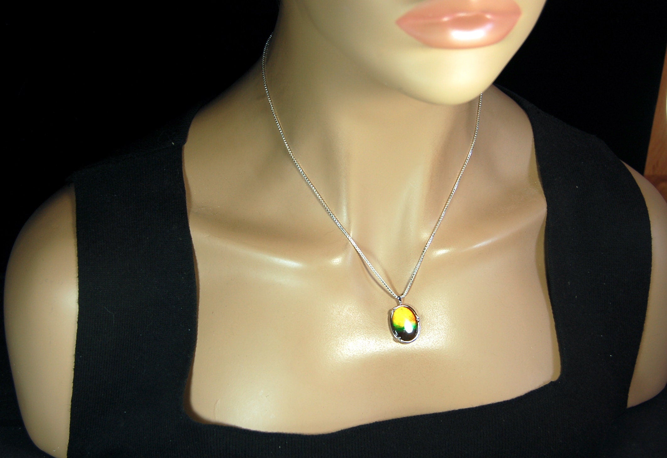 Eye-Catching Ammolite Pendant - Elevate your Look with this Stunning Ammolite Jewelry! Perfect Birthday gift for wife.#100411