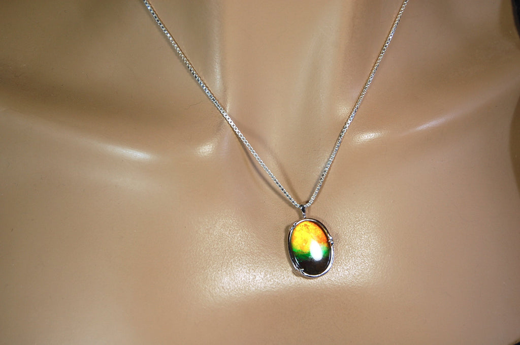 Eye-Catching Ammolite Pendant - Elevate your Look with this Stunning Ammolite Jewelry! Perfect Birthday gift for wife.#100411
