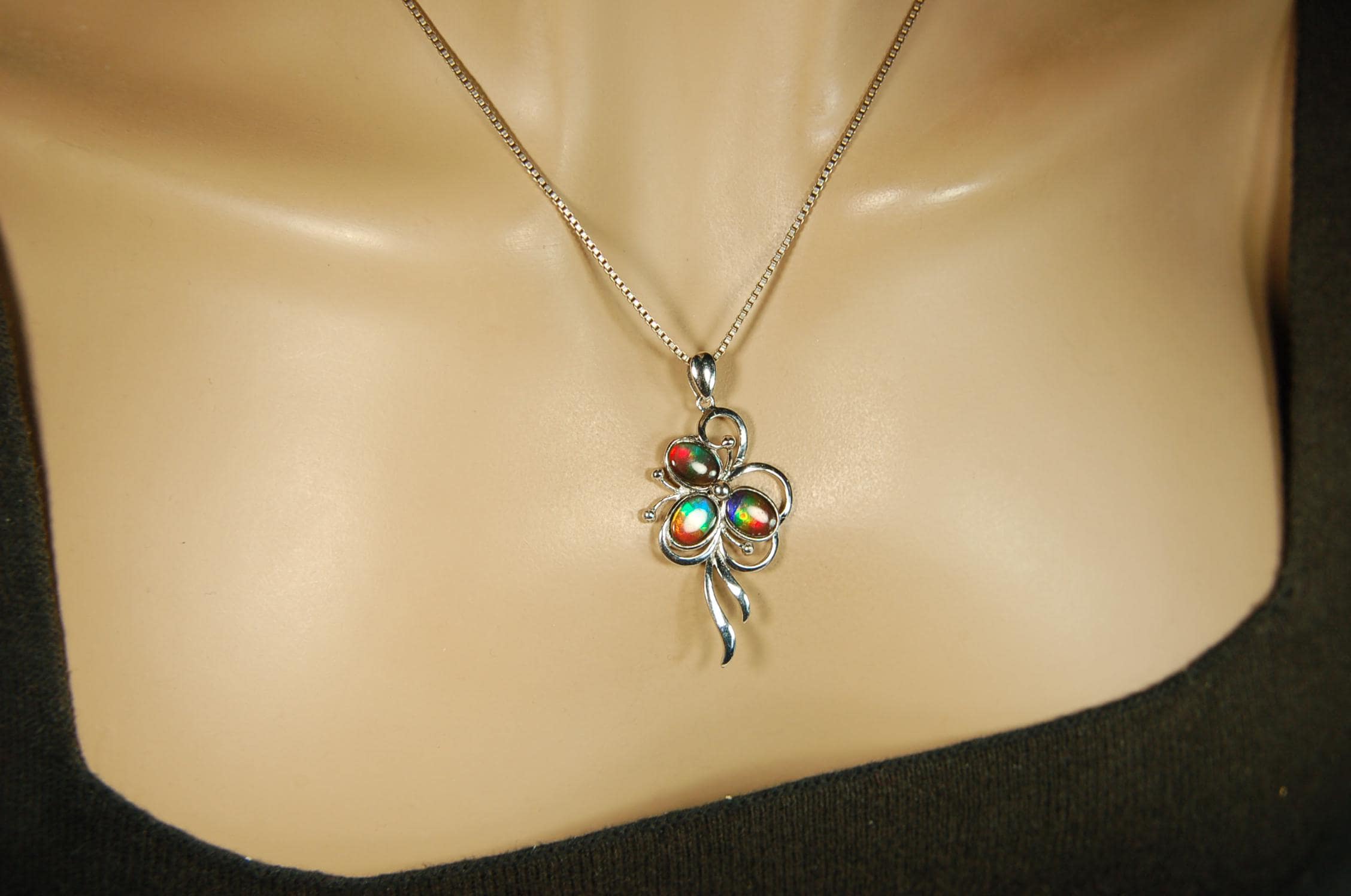 Stunning Ammolite Pendant - Gorgeous color and unique design!Perfect gift for wife or daughter.Anniversary gift? MUST see video.081414