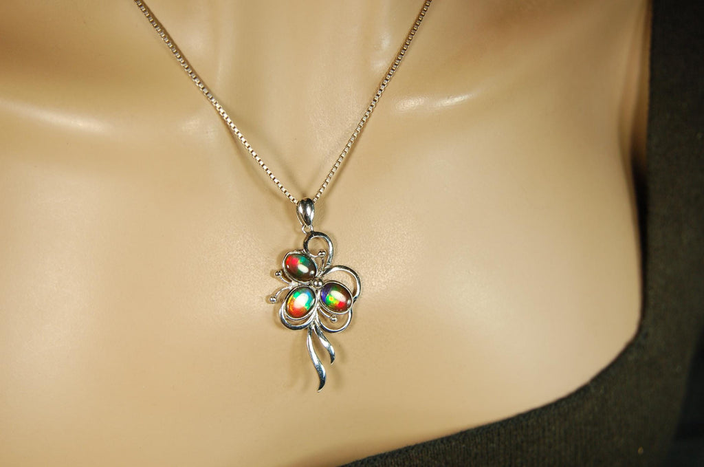 Stunning Ammolite Pendant - Gorgeous color and unique design!Perfect gift for wife or daughter.Anniversary gift? MUST see video.081414