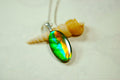 Ammolite Pendant.All Natural freeform Cabochon.Amazing RARE Colors.One of a kind Jewelry.Unique gift.Unisex Minimalist Jewelry.020715