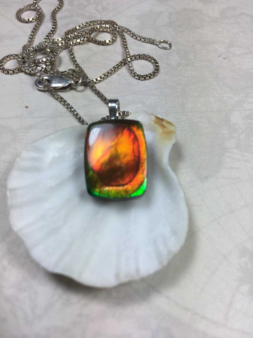 Authentic Alberta Ammolite Jewelry – Natural Fossil Gemstone Gift for Her.MUST see video.062315