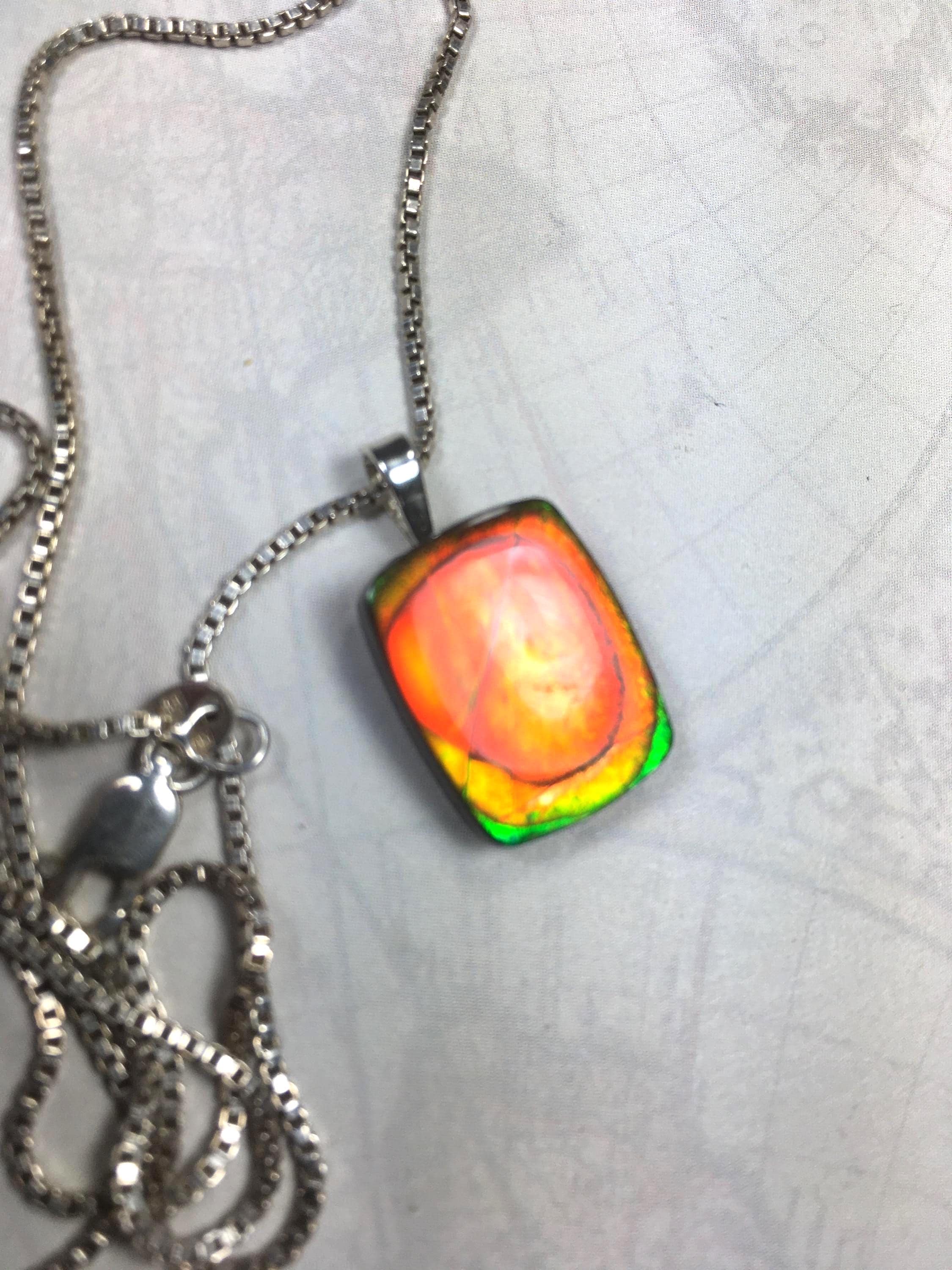 Authentic Alberta Ammolite Jewelry – Natural Fossil Gemstone Gift for Her.MUST see video.062315