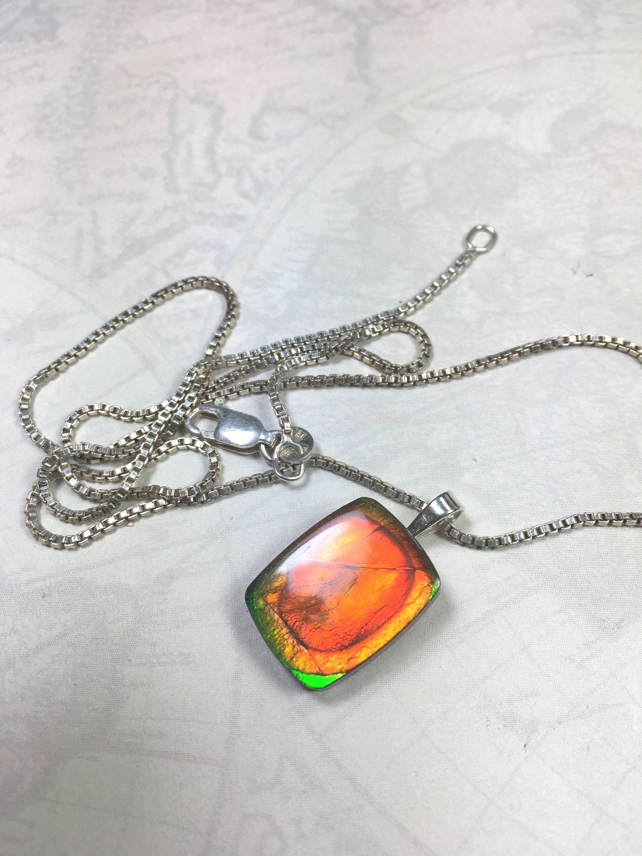 Authentic Alberta Ammolite Jewelry – Natural Fossil Gemstone Gift for Her.MUST see video.062315